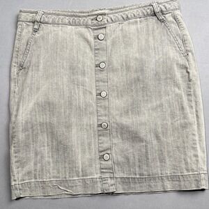 Canyon River Blues Denim‎ Skirt Womens 14 Gray Button Front Mini